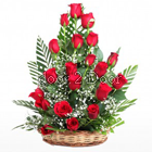 Red Roses Basket With 24 Roses