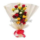 Mixed Roses Bunch with 15 Flowers