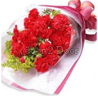 12 Red Carnations Bouquet