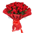 Red Roses Bunch with Paper Wrap