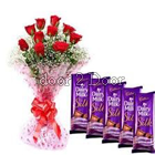 Chocs and Red Roses Bunch